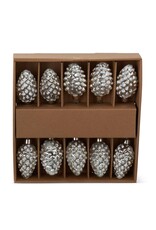 43" Mercury Glass LED White Pinecone Garland 56350A-WH