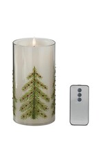 7.75 Inch Jeweled Christmas Candle Slip Cover LED w/Remote 56373C
