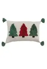 Lumbar Pillow w/ Embroidered Fringe Trees & Tassels XS8931