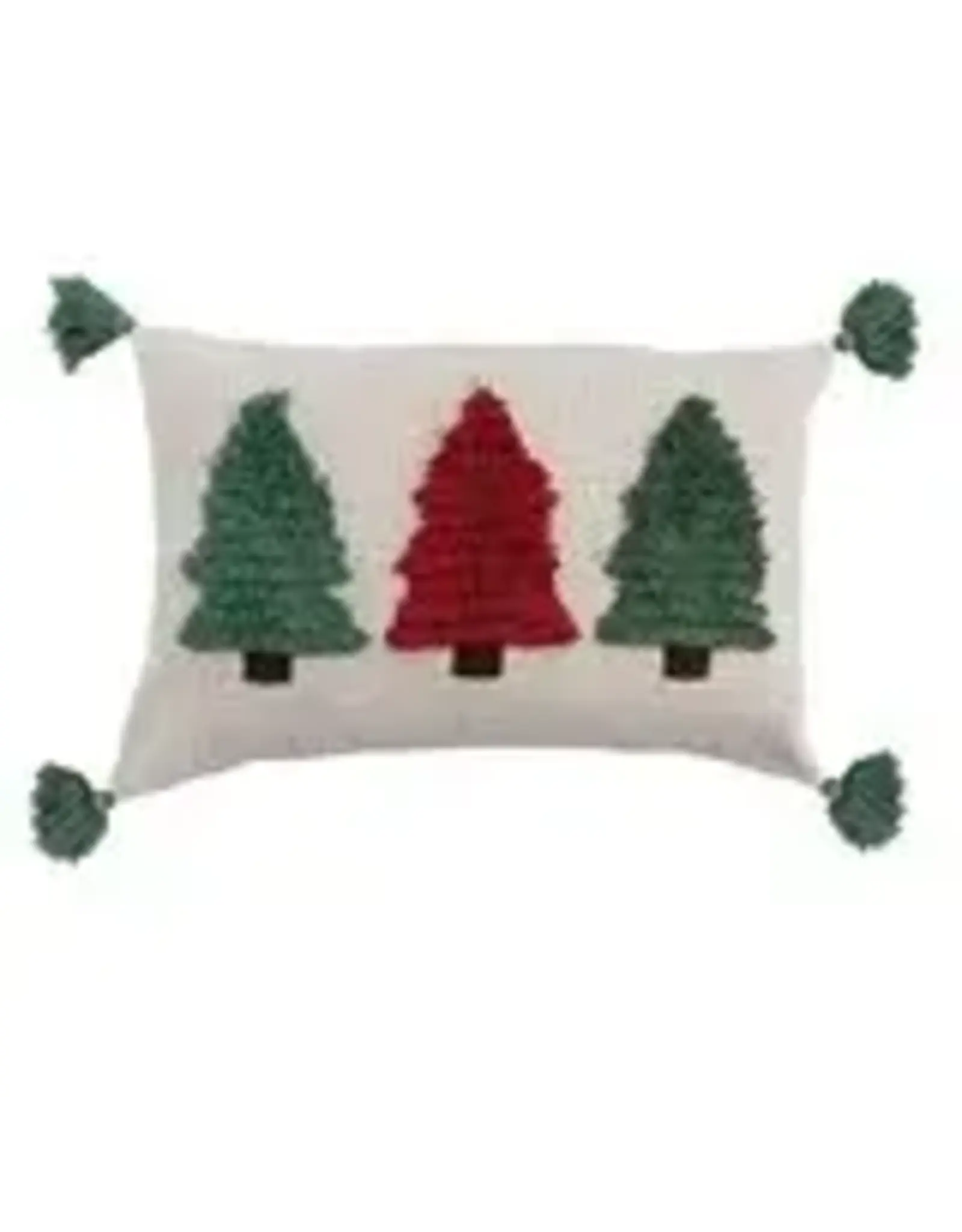 Lumbar Pillow w/ Embroidered Fringe Trees & Tassels XS8931