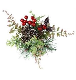 8.25"L BERRY/CONE/FERN/PINE Spray  XP7124