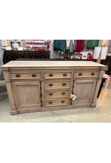 CAB552SO Credenza 6drw 2GD w/Espag 74x22x39.3"H Driftwood