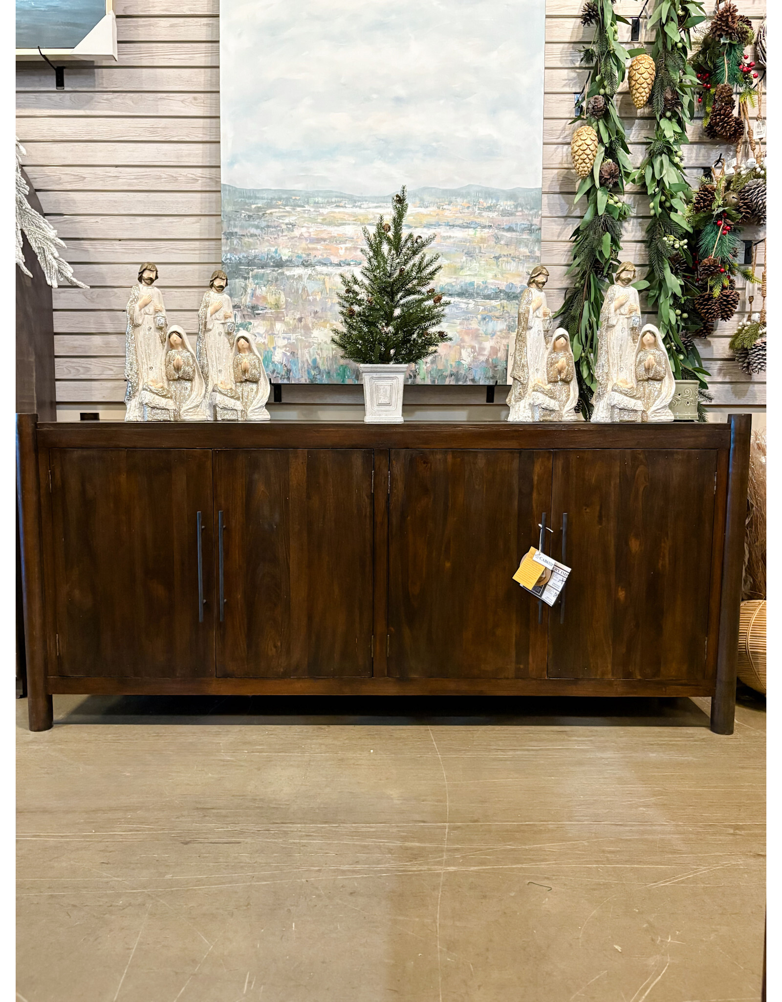 CAB632 Flagstaff Credenza 4Drs w/Adj Shelf 78x20.1x34.2"H