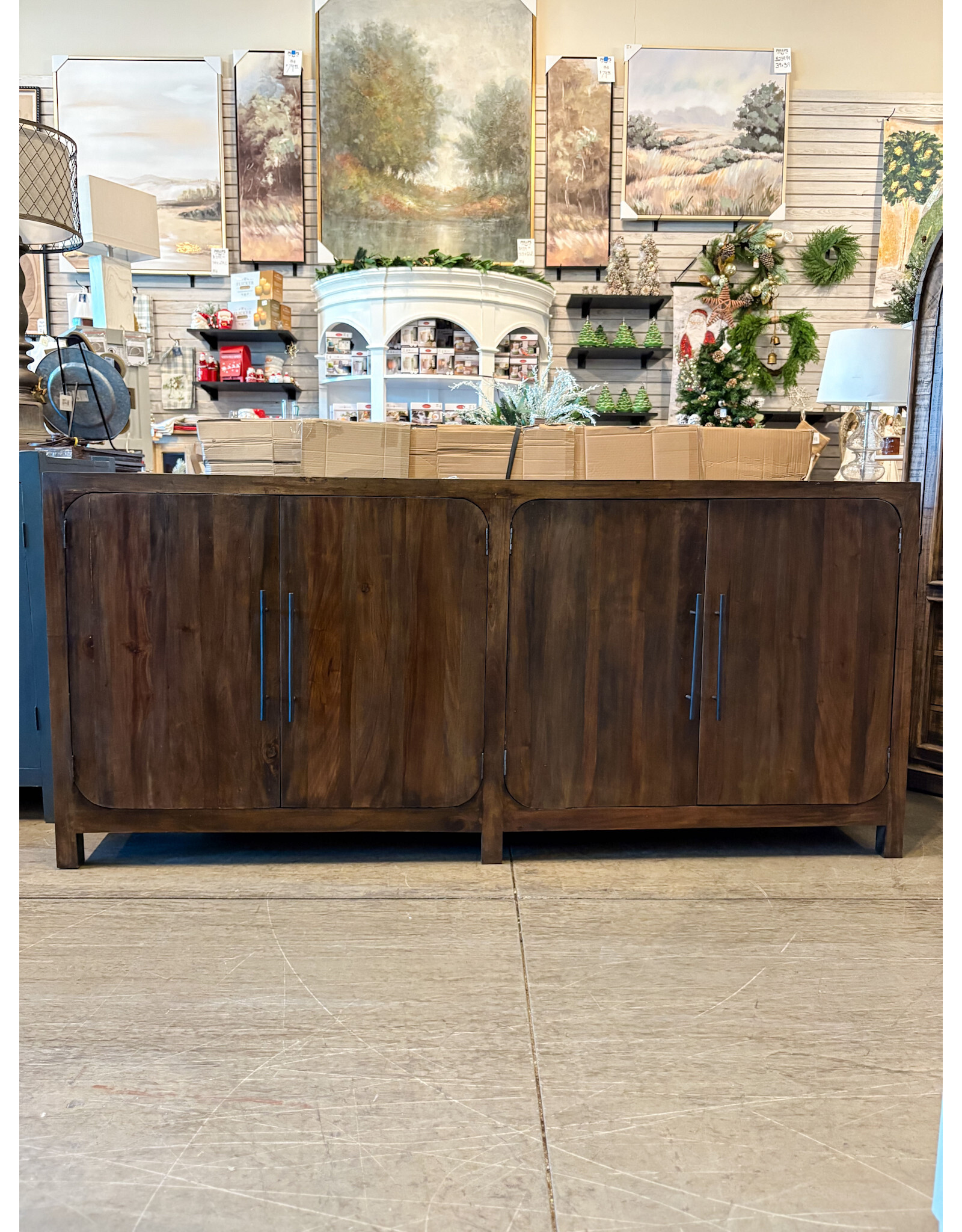 CAB601 Trenton Crdenza 4flat panel drs 79.8x16.1x36.2"H