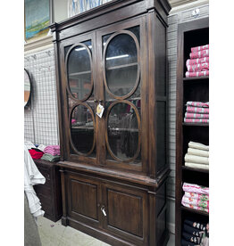 CAB1951 Greenfield Glazed Armoire 2GD 2Panel dr 51.1x17.7x96.1"H