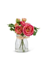 6.75" Ranunculus in Glass Vase 15259B