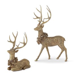 Resin Gold Reindeer 2 styles, each 55459A