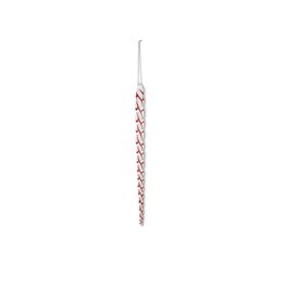 12" Wht/Red Spiral glass Ornament 55653A-RD