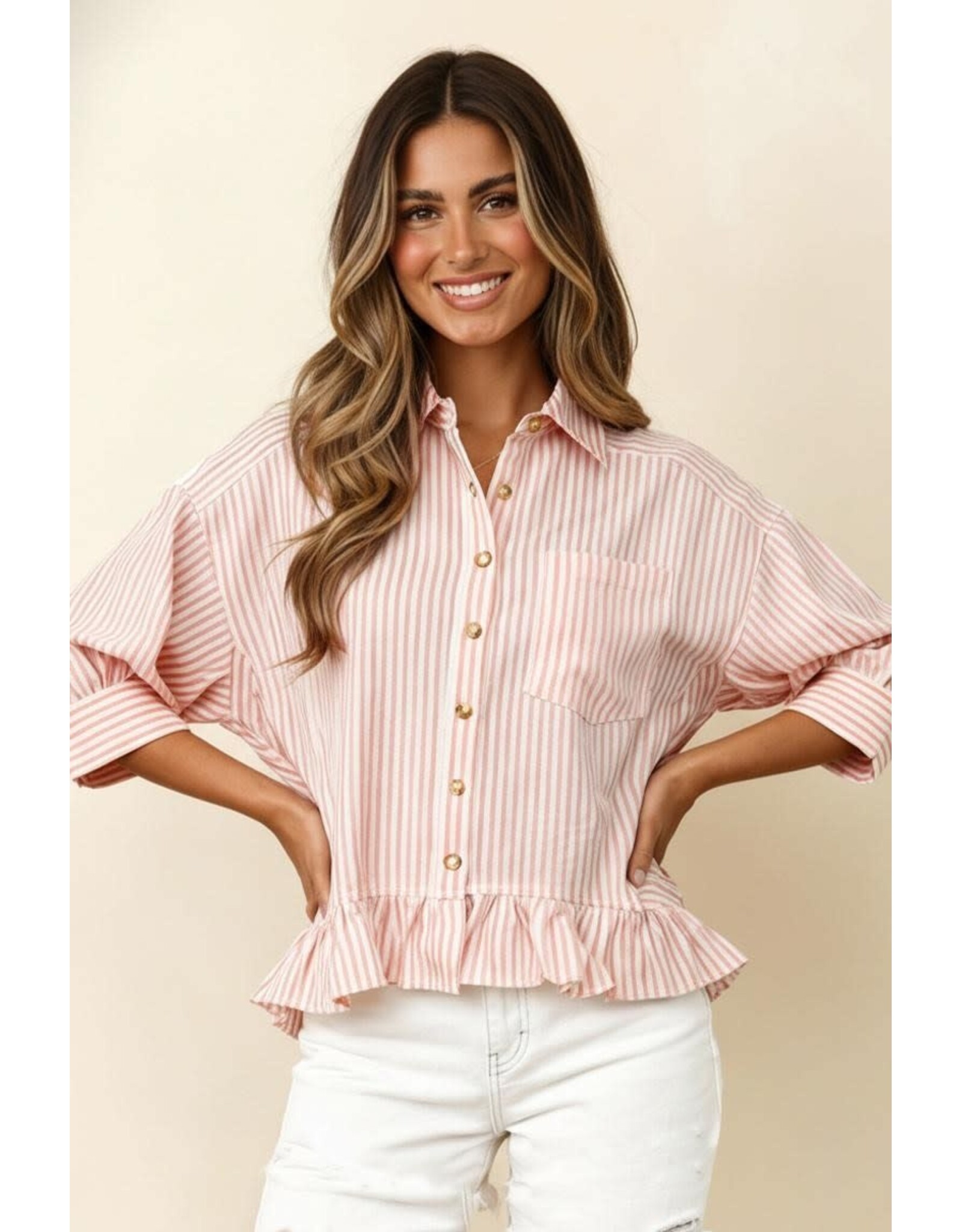 Plus Collared Btn Dn Shirt w/ Pocket HCT7312AX