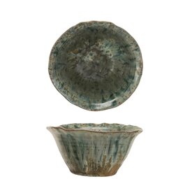 Stoneware Bowl, Reactive Crackle Glaze DF8849