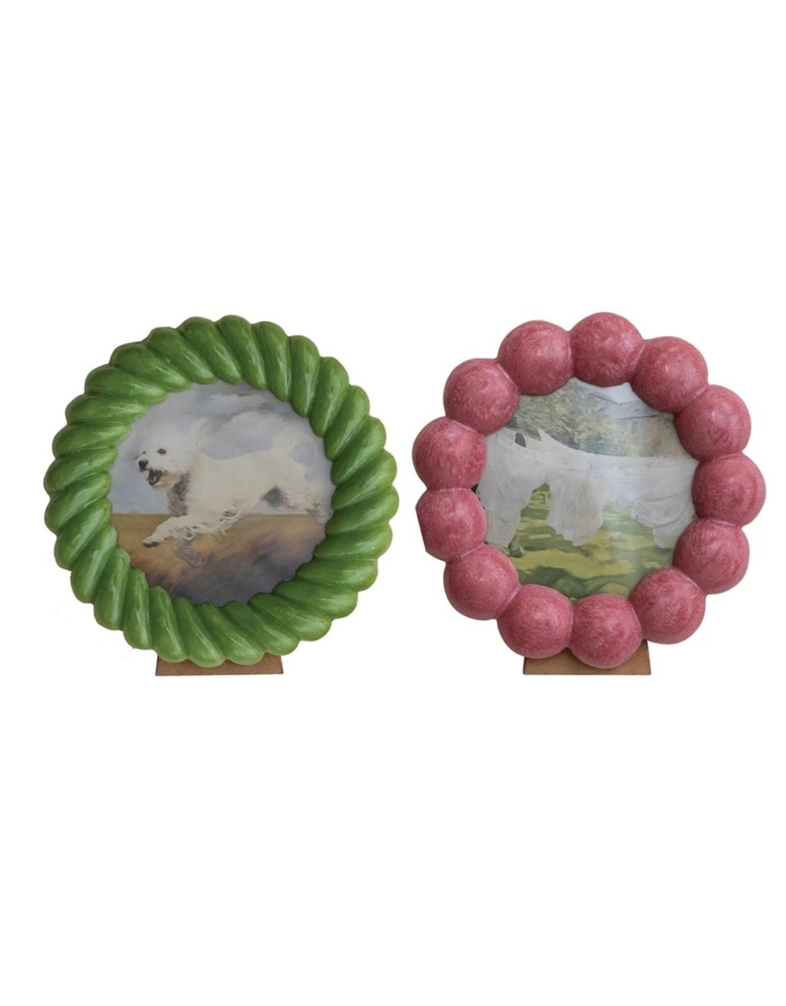 Ball/Twisted Photo Frame, 2 Styles (Holds 4" x 4" Photo) each DG1285A