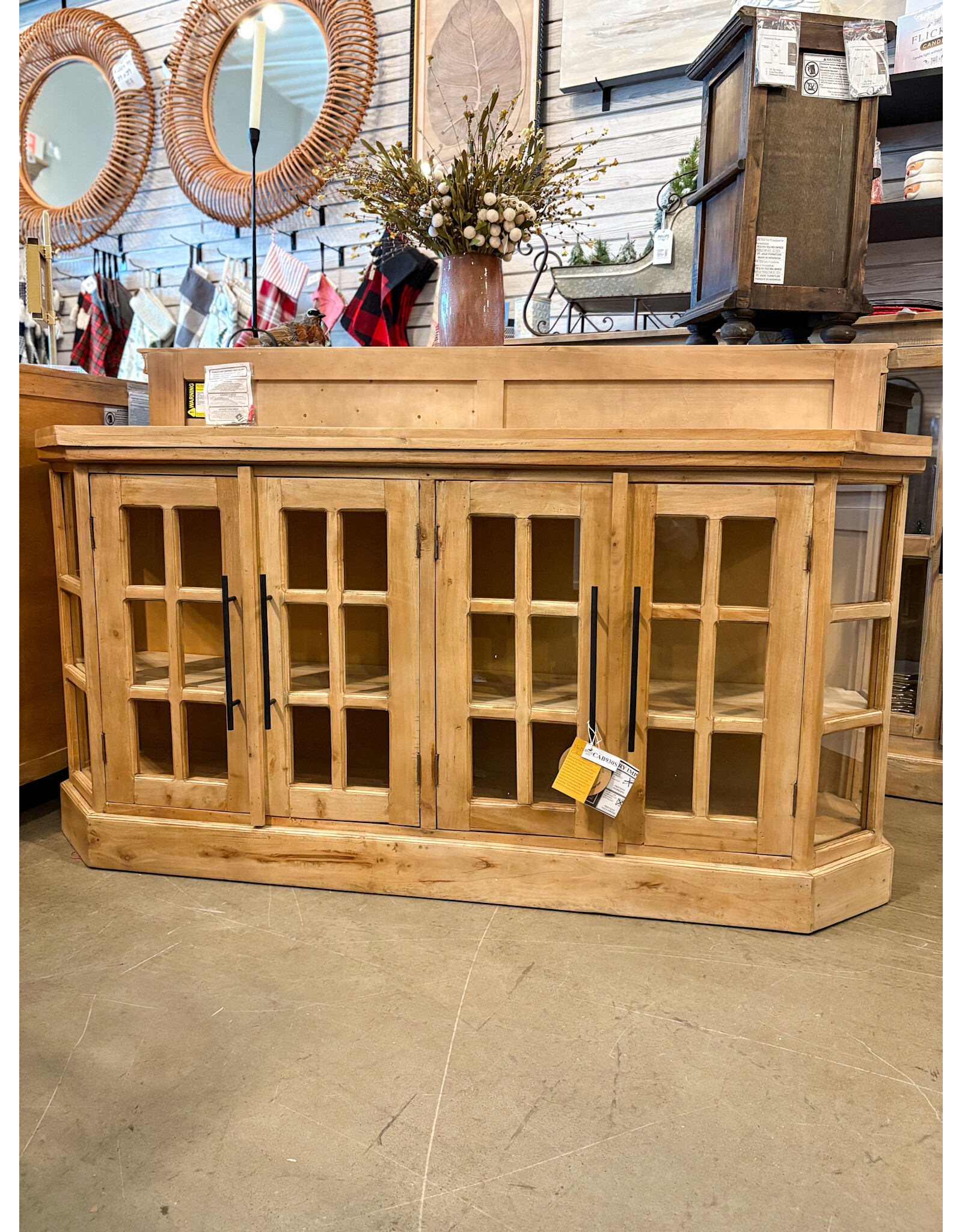 CAB930 Glazed Display Crednza 4GD Bar Handles 70.8x15.7x35.3"H