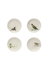 Stoneware Dish w/ Bird on Branch, 4 Styles, Each 4" Rnd DF9728A