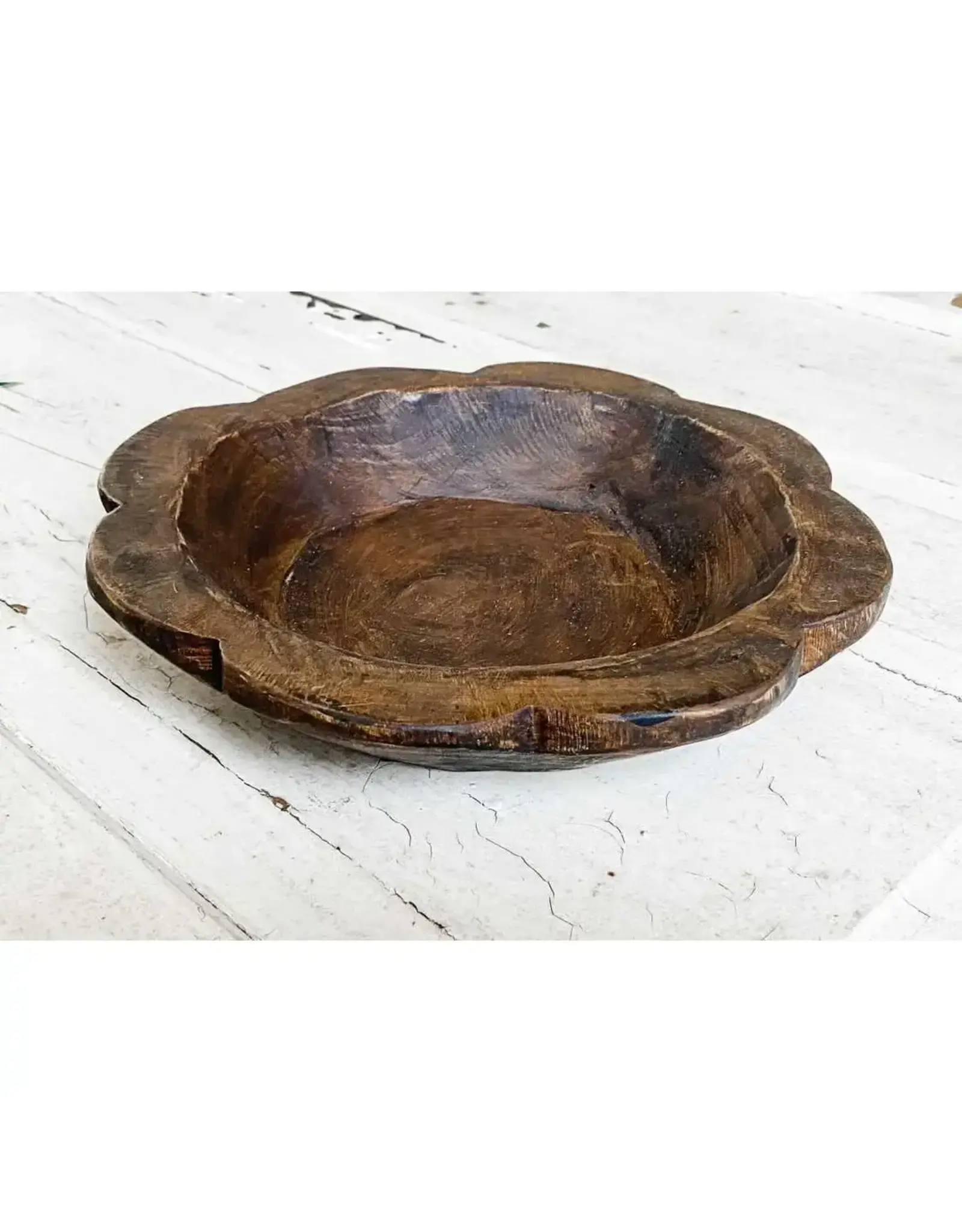 Flower Dough Bowl Natural, Handmade