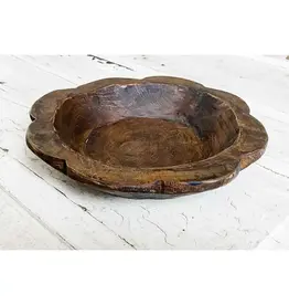 Flower Dough Bowl Natural, Handmade
