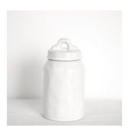 7.87" WHITE JAR W LID
