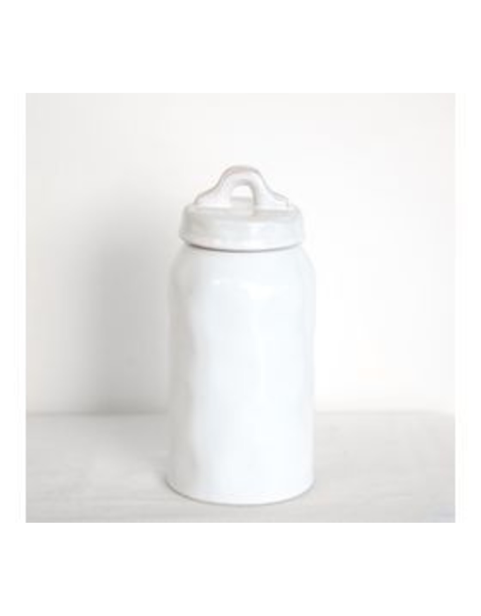 9.06" WHITE JAR W LID