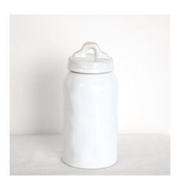 9.06" WHITE JAR W LID