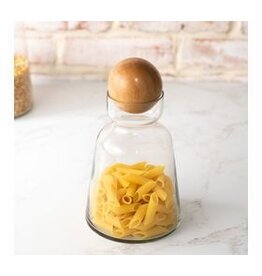 7" GLASS CARAFFE W/ WOOD BALL TOP