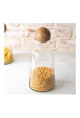 9.25" GLASS CARAFFE W/ WOOD BALL TOP