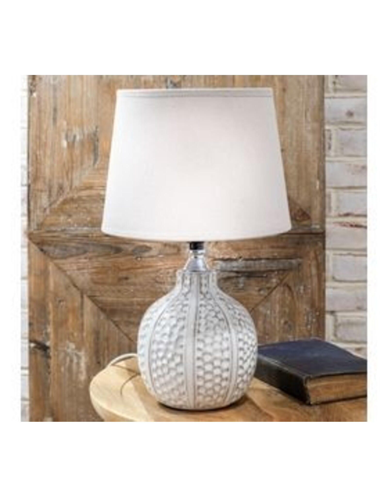 WHITE DIMPLE PATTERN LAMP