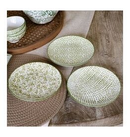 6.5" 3 ASST GREEN FLORAL/DOT