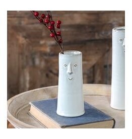 5.9" FANCY WHITE FACE VASE