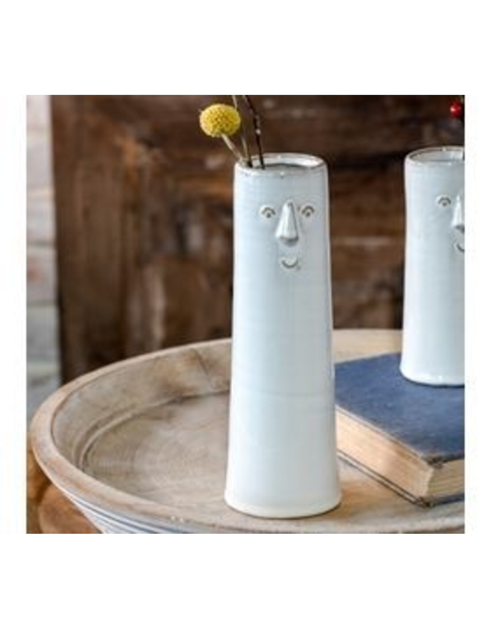 8.3" FANCY WHITE FACE VASE