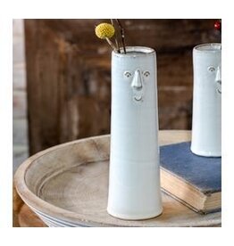 8.3" FANCY WHITE FACE VASE