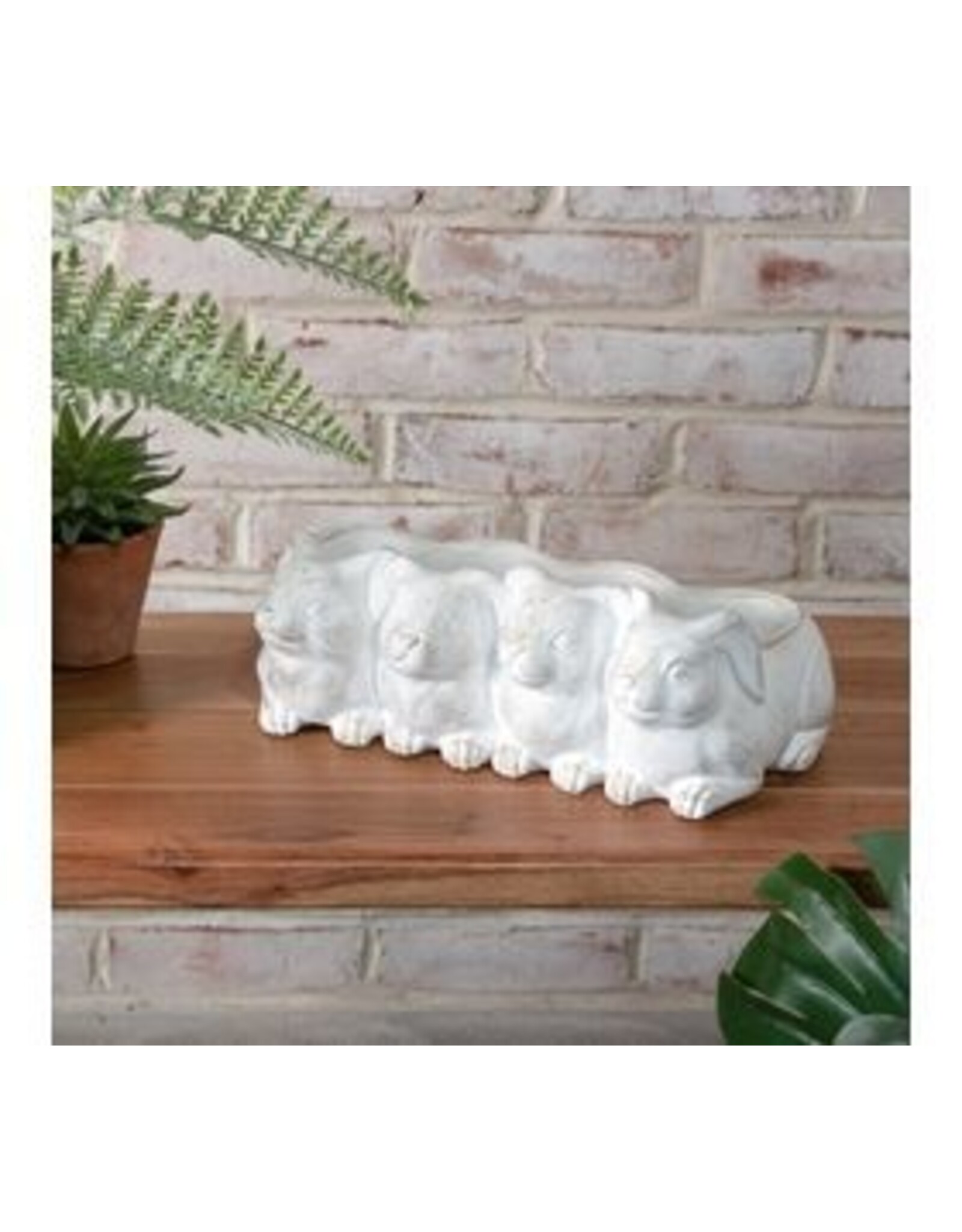 12.5" ROW OF BUNNIES PLANTER