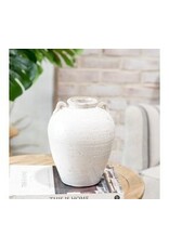 8.6" WHITE CERAMIC HANDLE VASE