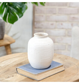 6.3" WHITE CERAMIC VASE