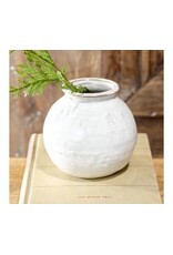 6.1" WHITE CERAMIC BALL VASE