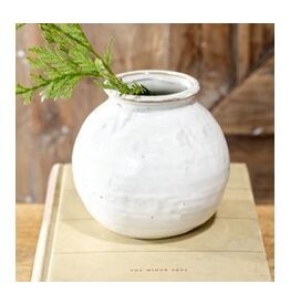 6.1" WHITE CERAMIC BALL VASE