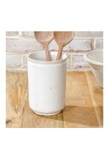 7.3" WHITE CERAMIC UTENSIL HOLDER