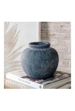 7.9" BLACK ROUND VASE
