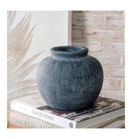 7.9" BLACK ROUND VASE
