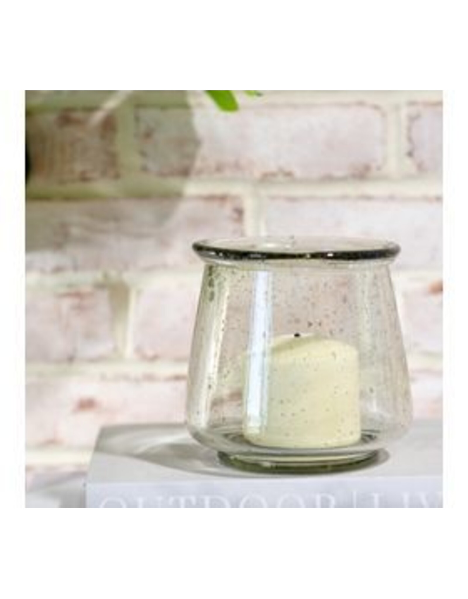 5" STONE FINISHED ARTISAN GLASS JAR