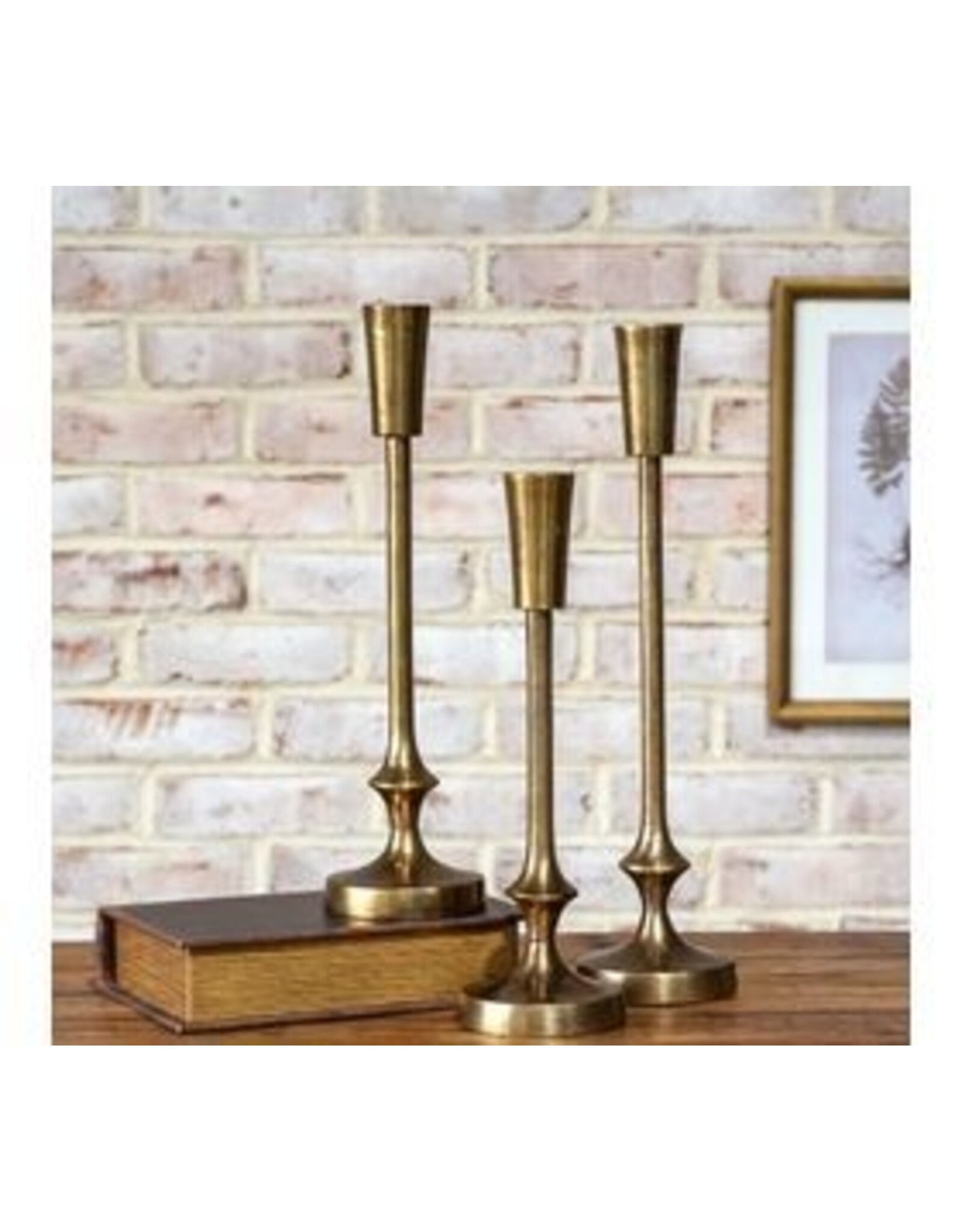 PDDI22-004 - GOLD FINISH CANDLE PILLAR - Small