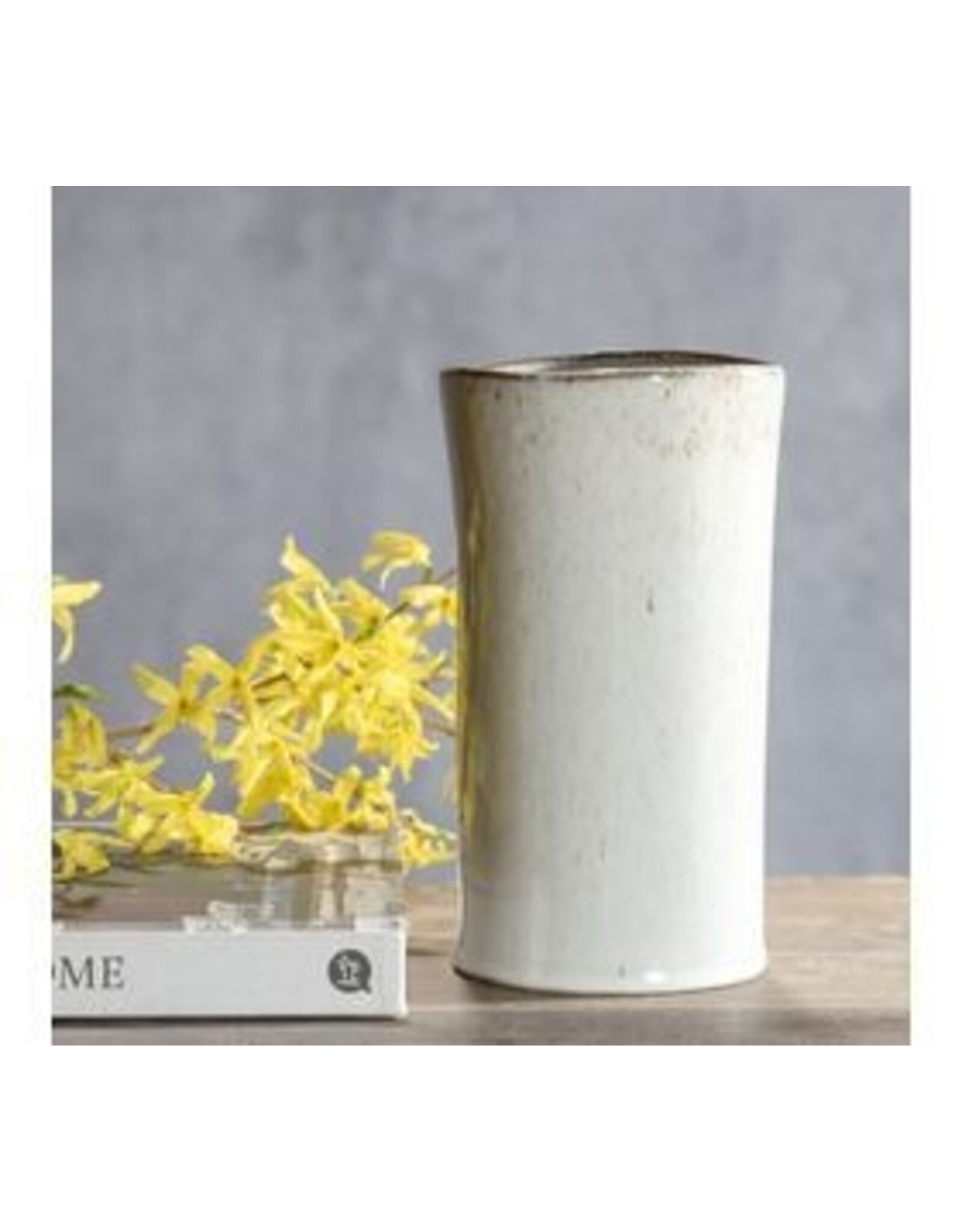 8.3" WHITE SAND CERAMIC VASE