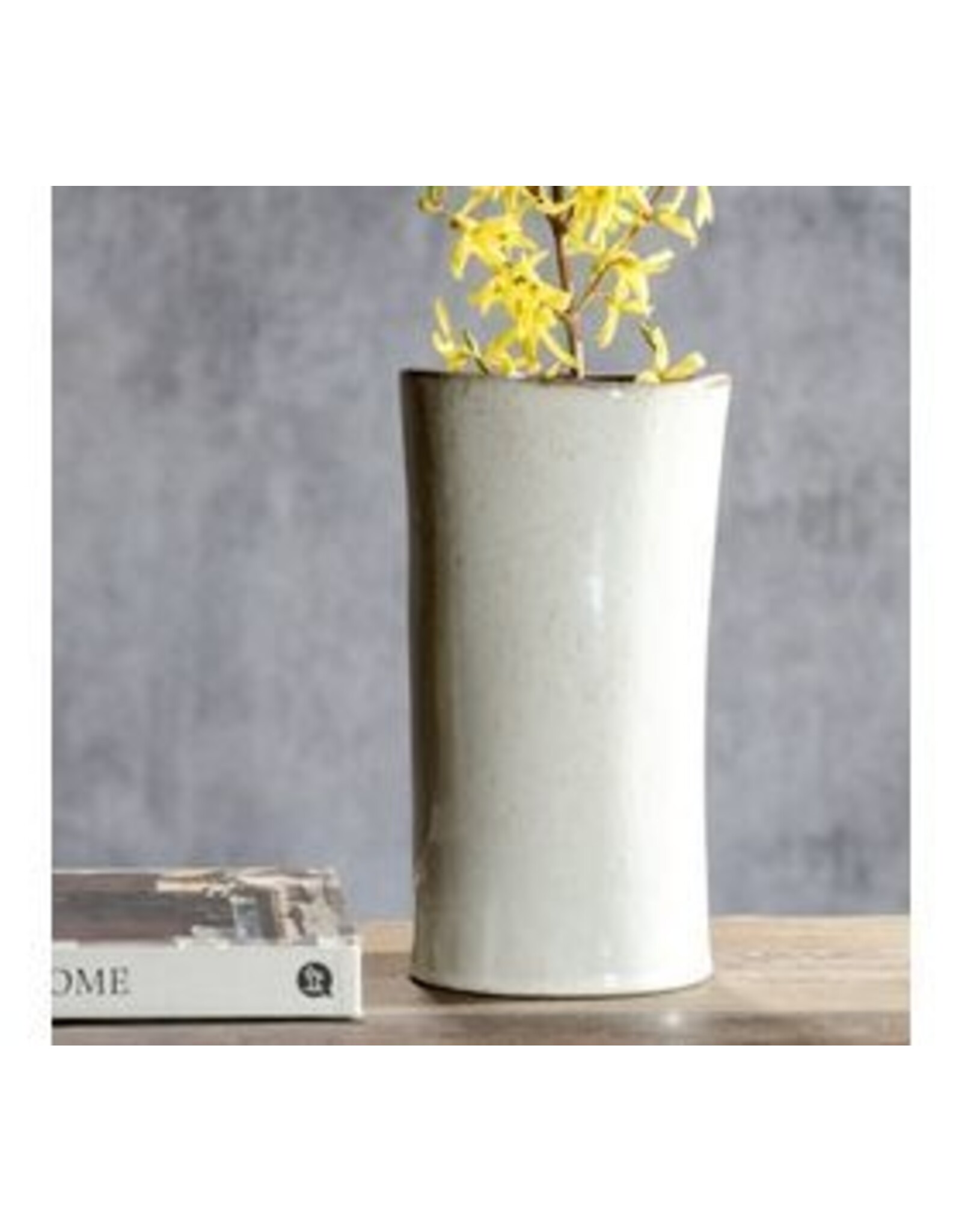 9.85" WHITE SAND CERAMIC VASE