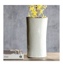 9.85" WHITE SAND CERAMIC VASE