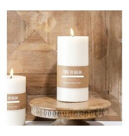 8" H. WIDE LED PILLAR CANDLE