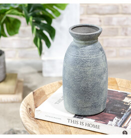 9.25" GREY WASH DECO VASE