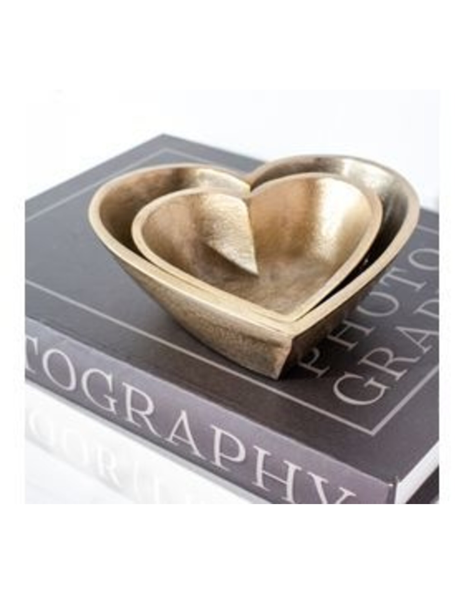 PDTA03 - ANT. BRASS HEART BOWL - Large