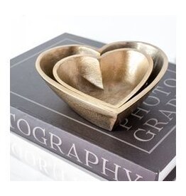 PDTA03 - ANT. BRASS HEART BOWL - Small
