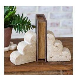 S/2 SCALLOP EDGE CEMENT BOOKENDS
