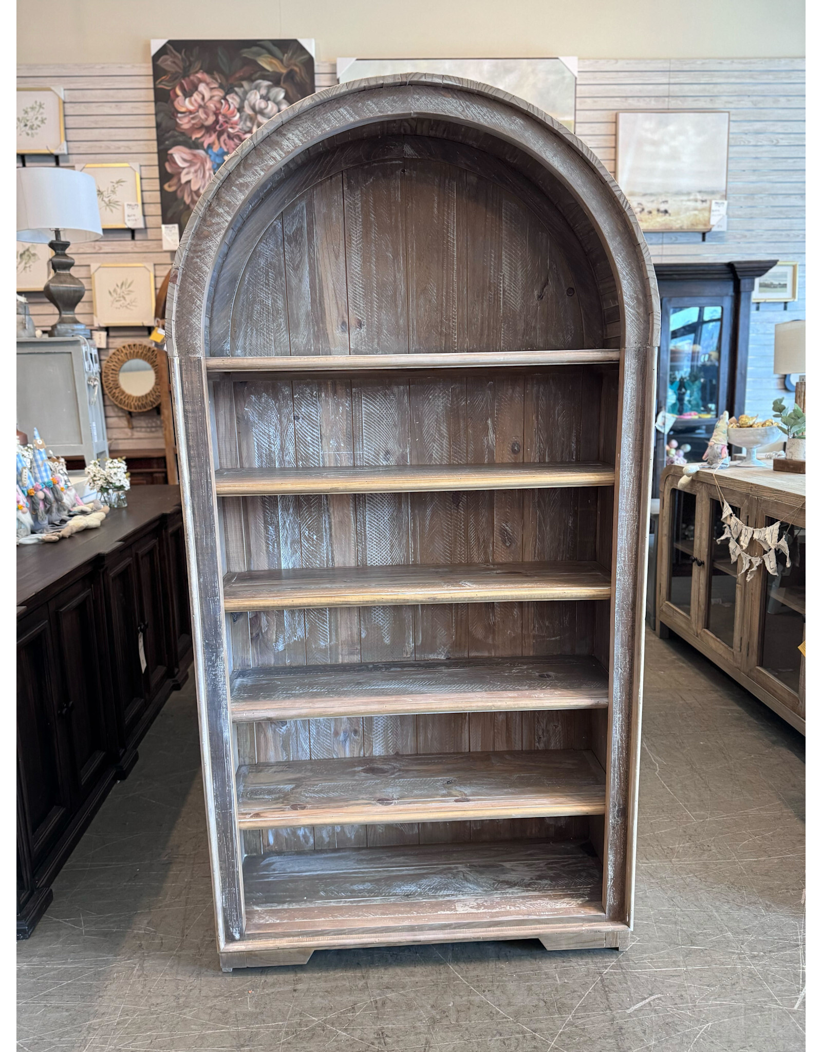 LIB 2301 JULIA ARCH BOOKCASE Country Harvest	38 × 14 × 74 in