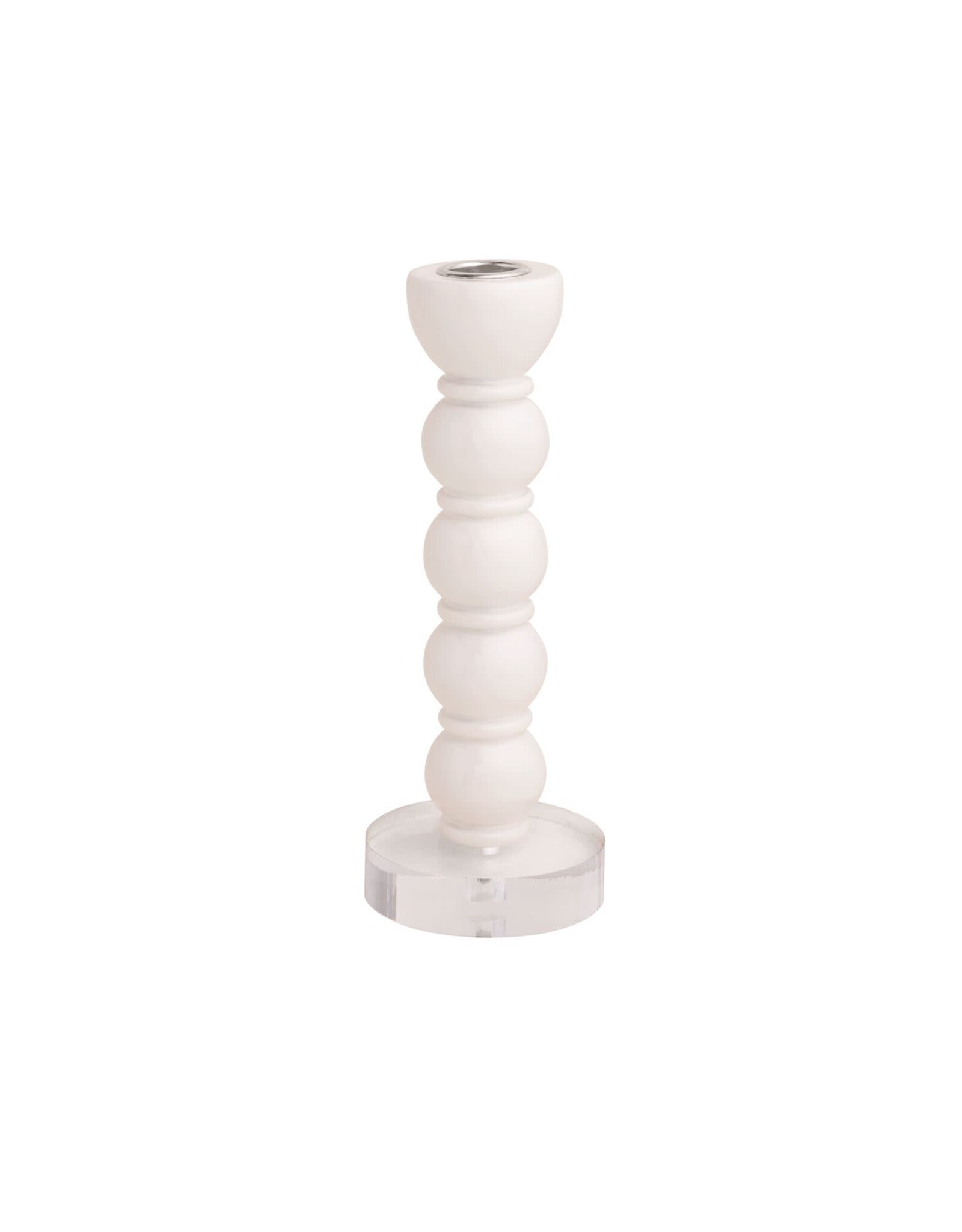 MED WHT RESIN TAPER HOLDER