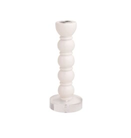MED WHT RESIN TAPER HOLDER